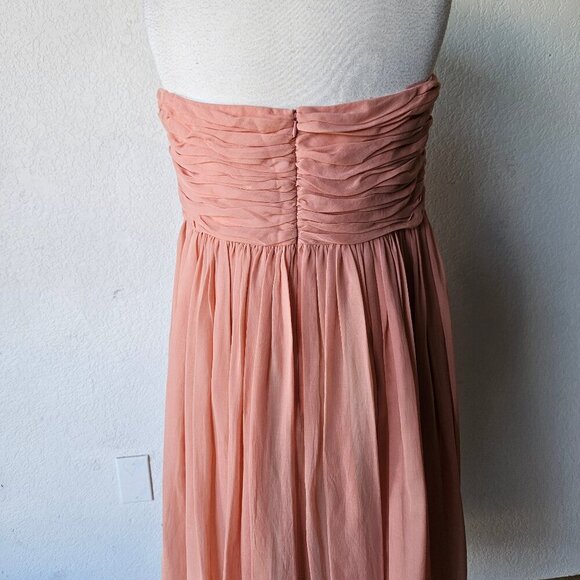 See by Chloe Blush Pink Rose Ruched Bodice Silk Chiffon Party Cocktail Dress 12 - Picture 6 of 7